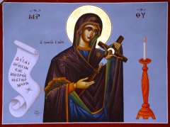 002 C Lipsi Christian_Eglise Panagia tou Charou_icône de Marie portant le Christ crucifié (unique)_1.JPG